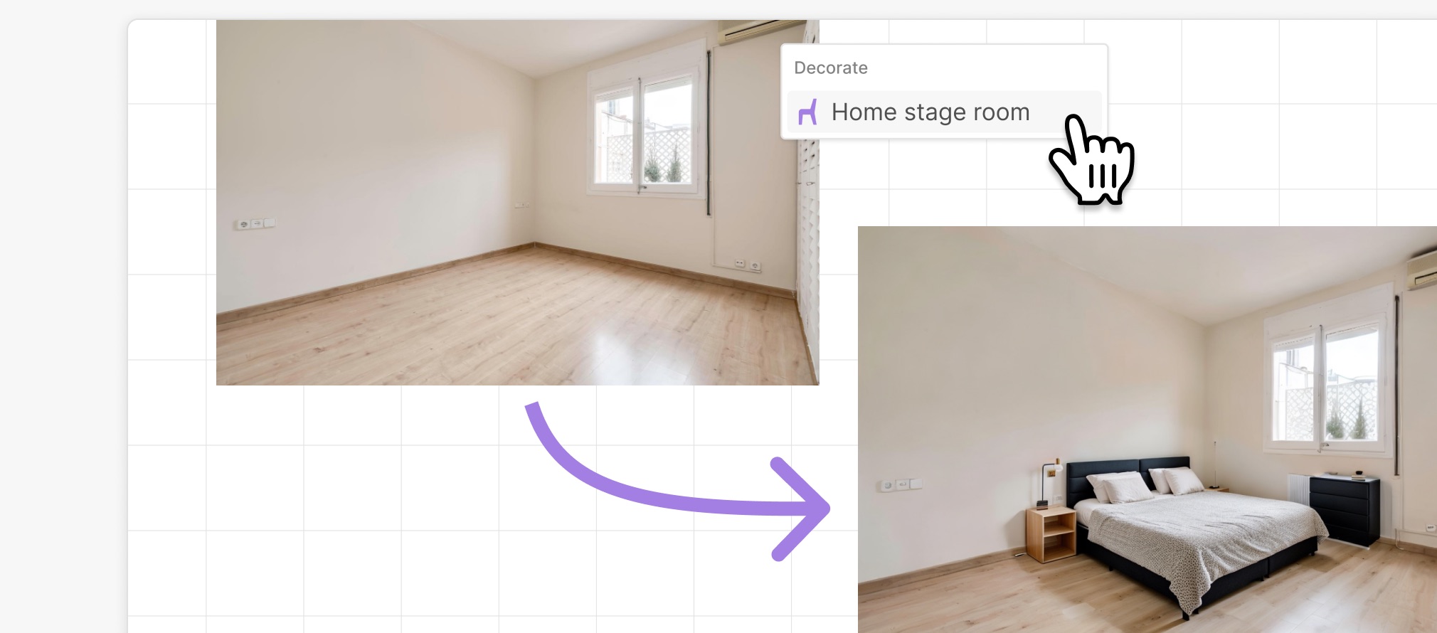 Capture d'écran du logiciel de rendu Pedra pour le home staging virtuel